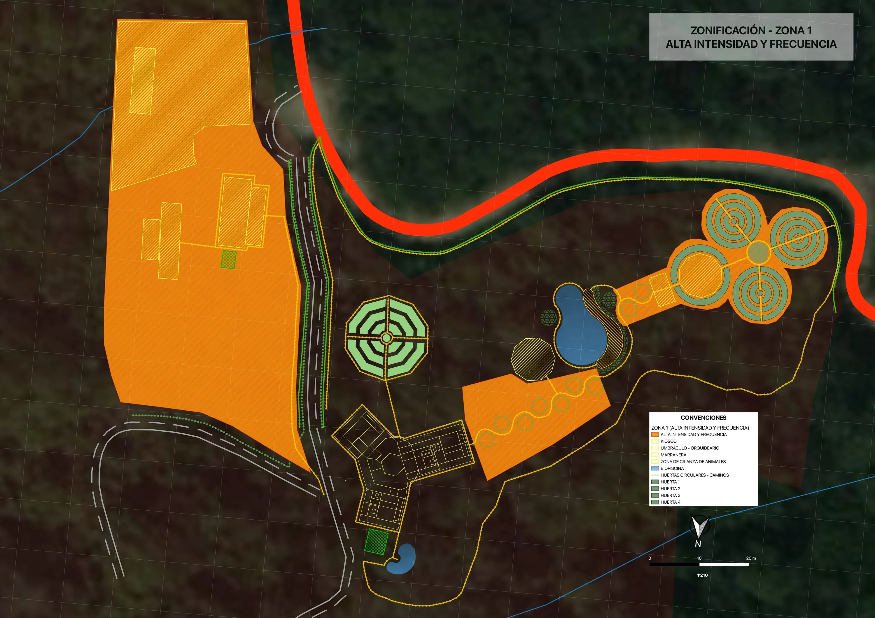 Plano de zonificación de la Zona 1 de Naturconexión